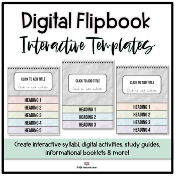 Preview of Digital Flipbook Templates - Interactive Notebook Slides | Back to School
