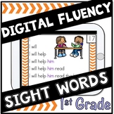 Digital Sight Words First Grade  Fluency Cards