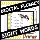 Digital Sight Words Primer Fluency Cards