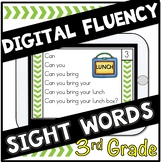 Digital Sight Words Third Grade Fluency Cards