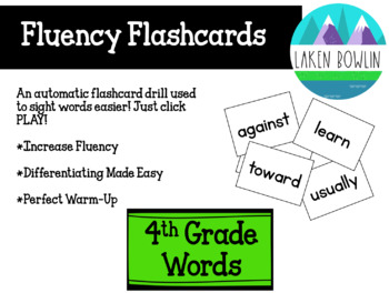Preview of Digital Sight Word Flashcards for Fluency: 4th Grade Set 1