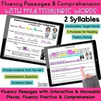 Preview of Digital Fluency Passages & Comprehension with Decoding Multisyllabic Words 2