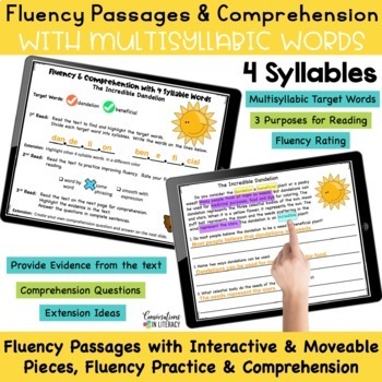 Preview of Digital Fluency Passages & Comprehension with Decoding Multisyllabic Words - 4