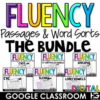 Preview of Digital Fluency Passages and Word Sorts THE BUNDLE | Reading Comprehension