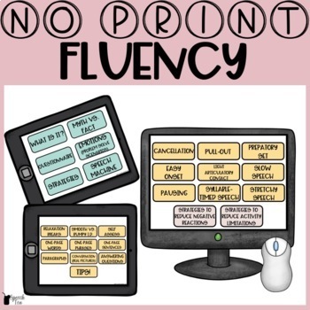 Preview of Digital Fluency (Stuttering) Speech Therapy Activities