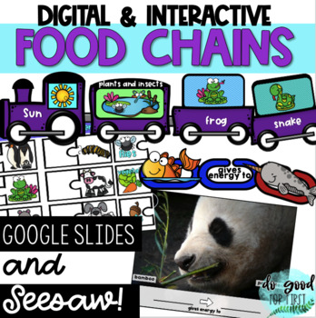 Preview of Digital Food Chains Trains - Google Slides - Seesaw - Distance Learning