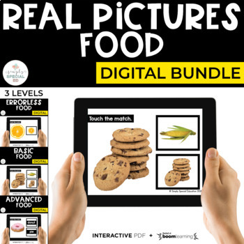 Preview of Digital Food Interactive PDF + Boom Cards™ Special Ed (3 Levels)