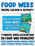 Food Webs 100% Digital Lesson & Activity (Video Lesson+Aut