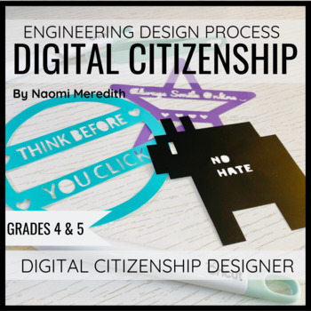 Preview of Digital Footprint Lesson Elementary | Digital Citizenship Designer STEM