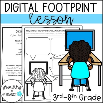 Preview of Digital Footprint | Cyber Safety Lesson & Presentation: 3rd-8th Grade