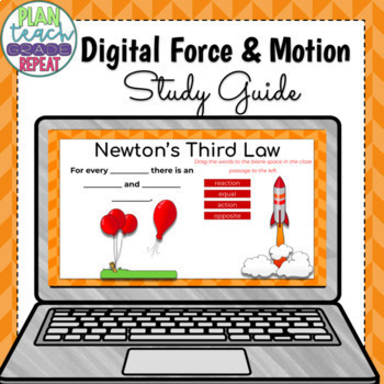 Preview of Digital Force & Motion Study Guide - NC Essential Science Standards 5.P.1