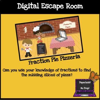 Preview of Fractions Escape Room- Distance Learning (equivalent, number lines, comparing)