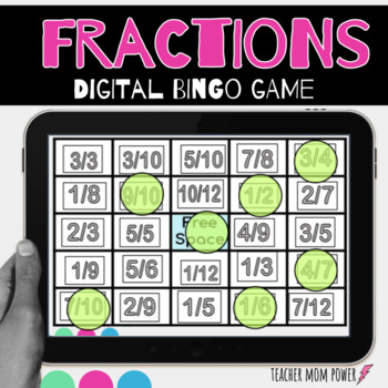 Preview of Digital Fractions Bingo Game {Google Slides}