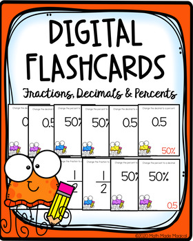 Percentages & Decimals  Flashcards  Primary School Key Stages Fractions 