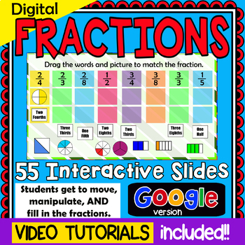 Preview of Digital Fractions Practice - Online interactive practice for Google Slides