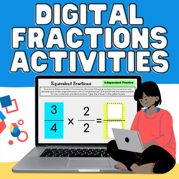 Preview of Digital Fractions Unit: Equivalent Fractions, Comparing & Ordering Fractions