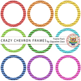 DOLLAR DEAL Digital Frames - Crazy Chevron Glitter Circle 