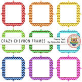 Digital Frames - Crazy Chevron Glitter Frames - 9 Frames