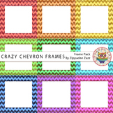Digital Frames - Crazy Chevron Glitter Square Frames - 9 Frames