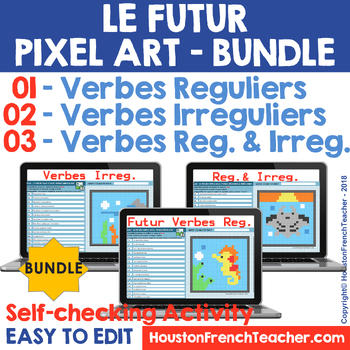 Preview of Digital French Pixel Art - Le Futur Simple - BUNDLE (3 in 1)