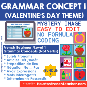 Preview of Digital French Saint Valentin Distance Learning | French Grammar Concepts