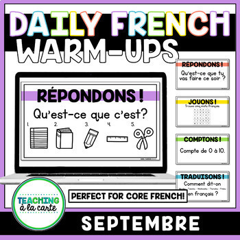 Preview of Digital French Warm-Ups and Bell Ringers | Question du jour | La Rentrée