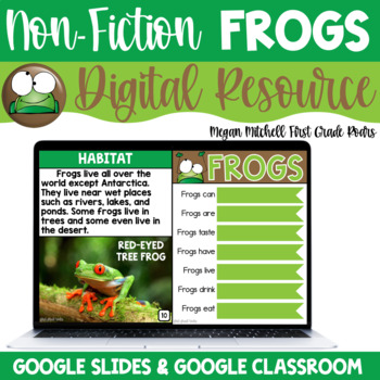Preview of Digital Frog Activities Nonfiction Informational Text Animal Unit Digital Google