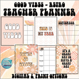 Digital GOOD VIBES Retro Groovy Teacher Binder 2023-24