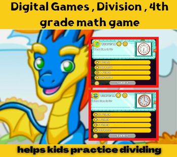 Preview of Digital Game: 4th grade math game of division will helps kids practice dividing
