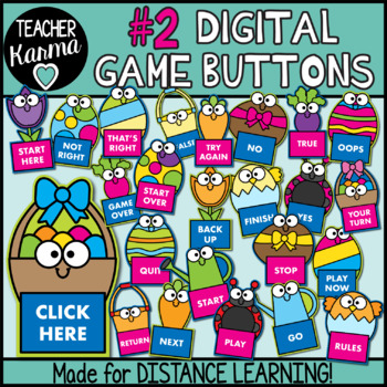Preview of Digital Game Buttons #2 Google Classroom™ & SeeSaw™ Distance Education