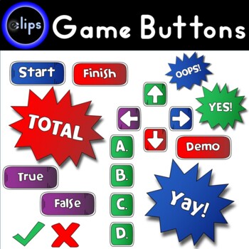 Preview of Game Buttons Controls Website Graphics Award Congratulations 258 Clips (E-Clips)