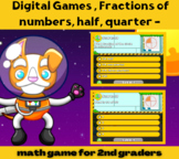 Digital Game : Fractions of numbers, half, quarter – math 