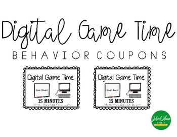 Preview of Digital Game Time - Behavior Coupon - Editable