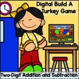 Digital Game Two-Digit Addition and Subtraction Turkey Themed
