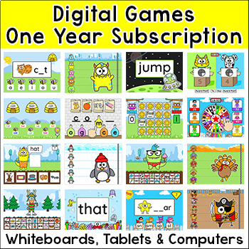 Preview of Digital Games 1-Year Subscription - Language & Math Games - Speech Therapy Games