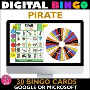 Preview of Digital Games Bingo Pirate No Prep Google Classroom Activities Party Games