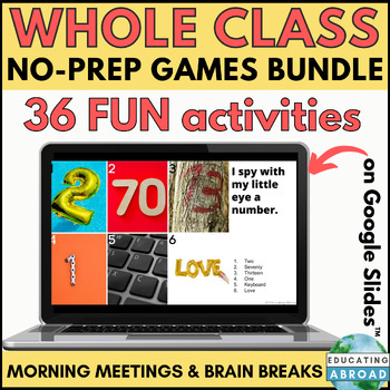 Preview of Digital Games Bundle for Morning Meetings, Fun Fridays, and Distance Learning