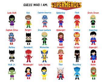 Calibre liv Diskurs ZOOM GAMES: Guess Who I Am! 2 (SUPERHEROES) by Kittens n' Books | TpT