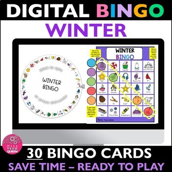 Preview of Digital Games WINTER Bingo Party Games Bingo Cards December January Activities