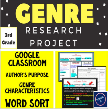 Preview of Digital Genre Research Project + Word Sort (Grade 3) 