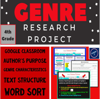 Preview of Digital Genre Research Project + Word Sort (Grade 4)