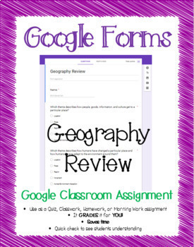 Preview of Digital Geography Review - Google Classroom Assignment - Google Form
