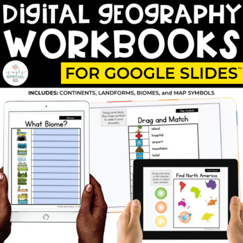 Preview of Digital Geography Workbooks for Special Ed | Google Slides™
