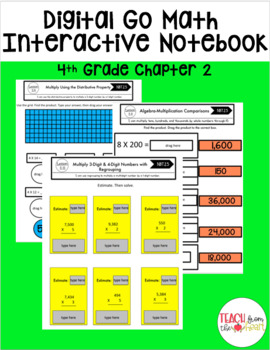 Preview of Digital Go Math Interactive Notebook 4th Grade Chapter 2