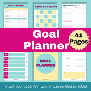 Preview of Digital Goal Planner, Printable Goal Planner,