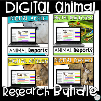 Preview of Digital Google Classroom Animal Research Project