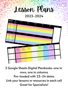 Preview of Digital Google Sheets Planbook for Specialists and Secondary