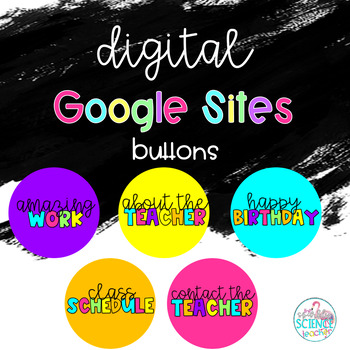 Preview of Digital Google Sites Buttons-Bright Colors!
