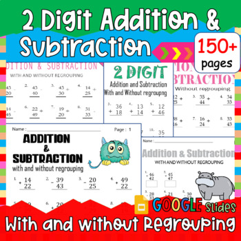 Digital Google Slides™ 2-Digit Addition & Subtraction With & Without ...