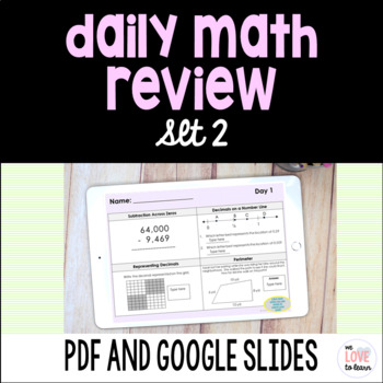 Preview of Digital Google Slides Daily Math Review 2